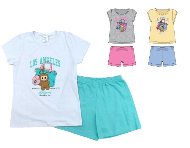 Conjunto Catolele Juvenil Feminino Manga Curta Cotton Short