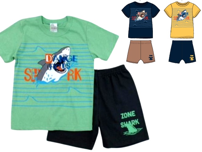 Conjunto Catolele Infantil Masculino Manga Curta Malha