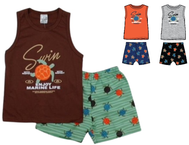 Conjunto Catolele Infantil Masculino Regata Malha