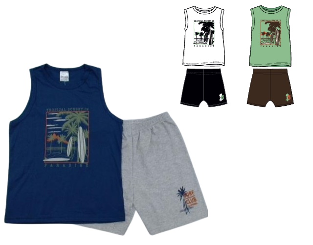 Conjunto Catolele Juvenil Masculino Regata Malha