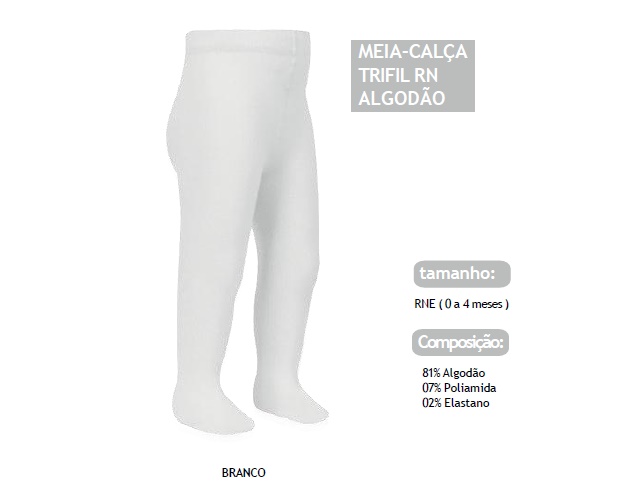 Meia-calça Trifil Recém-nascido Algodão Branca