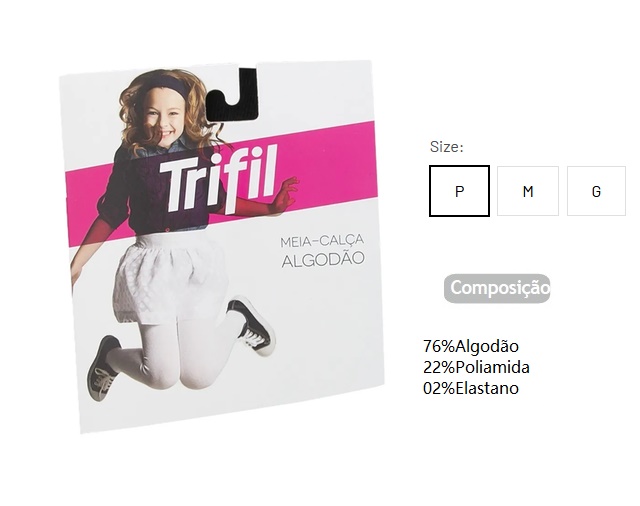 Meia-calça Trifil Infantil Algodão Branca