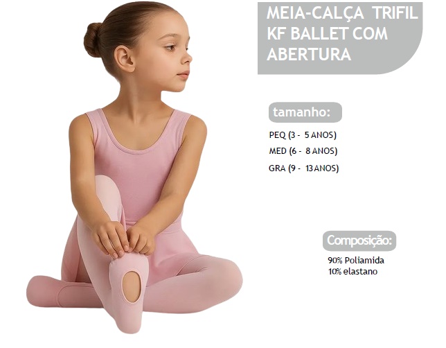 Meia-calça Trifil Infantil Ballet Fio40 Rosa