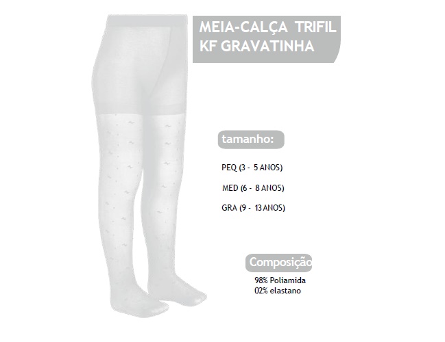 Meia-calça Trifil Infantil Gravatinha Fio20 Branca