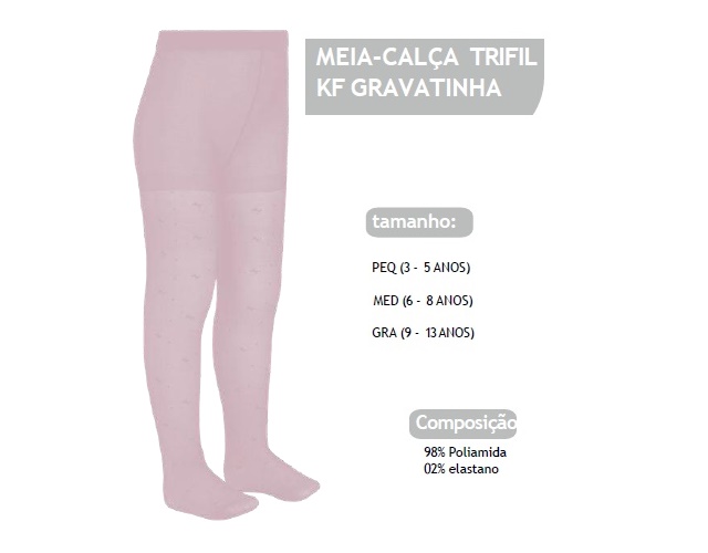 Meia-calça Trifil Infantil Gravatinha Fio20 Rosa