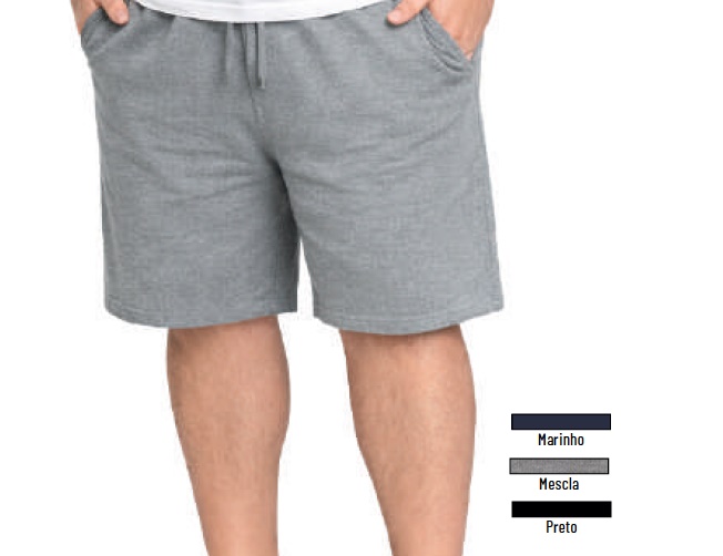 Bermuda Desayner Adulto Extra Grande Masculina Moletinho 3bolsos