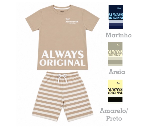 Conjunto Ddn Juvenil Masculino Manga Curta Malha