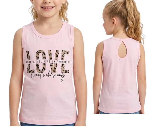Blusa Lookinhos Infantil Feminina Regata Cotton