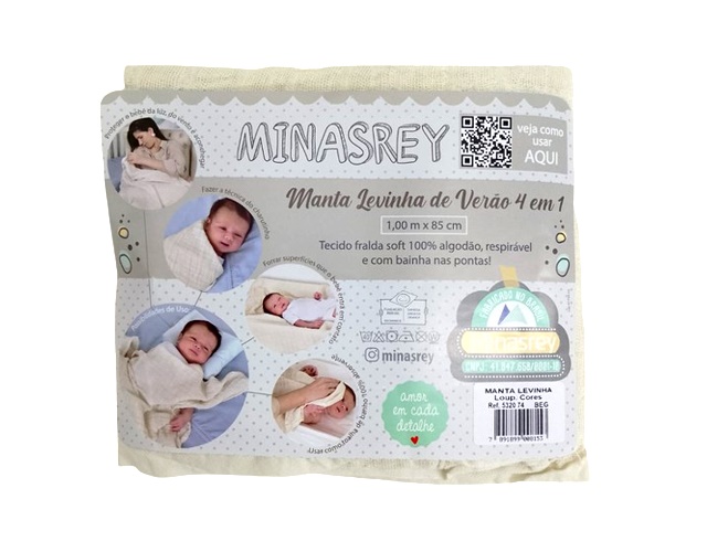 Manta Loupiot Bebe Algodão 1,00mx85cm