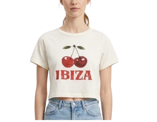 Blusa Ninamoleka Juvenil Feminina Manga Curta Viscolycra Cropped