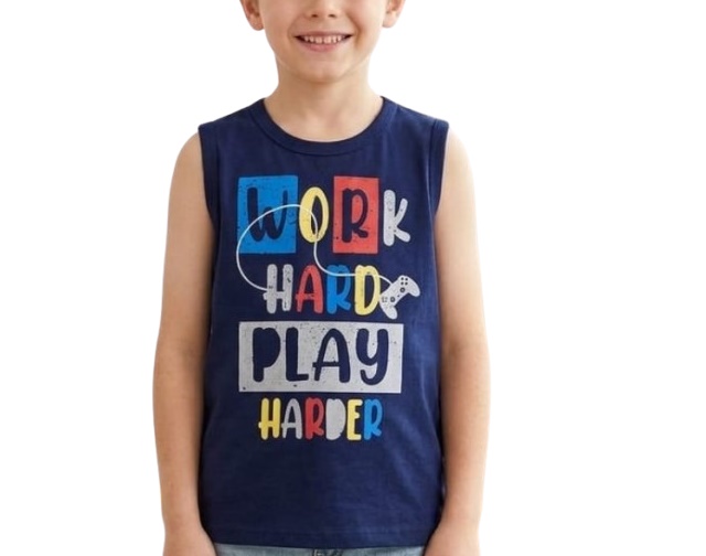 Regata Lookinhos Infantil Masculina Machão Malha