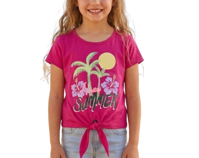 Blusa Lookinhos Infantil Feminina Manga Curta Cotton
