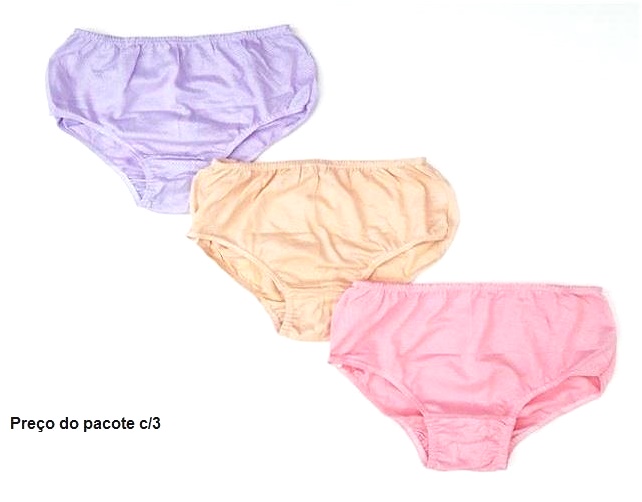 Calcinha Kellynha Adulto Algodão Trabalhada (c/3)