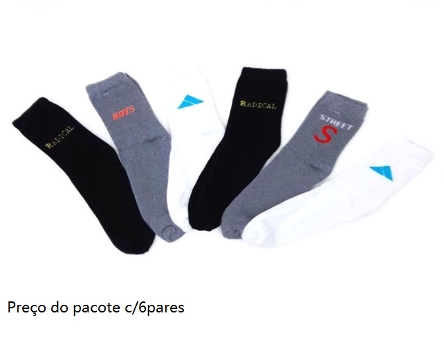 Meia Legnit Adulto Algodão Cano Longo 39/43 (c/6)