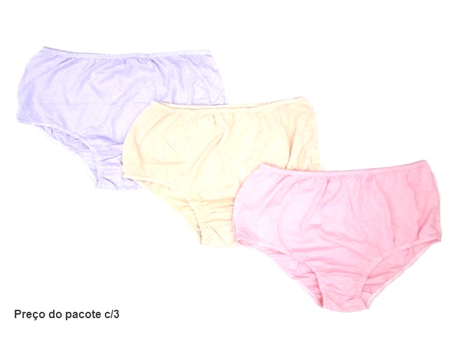 Calcinha Kellynha Adulto Extra Grande Algodão Trabalhada  (c/3)